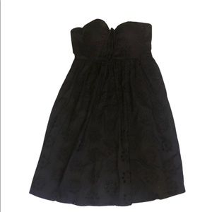Tibi Black Eyelet Strapless Dress